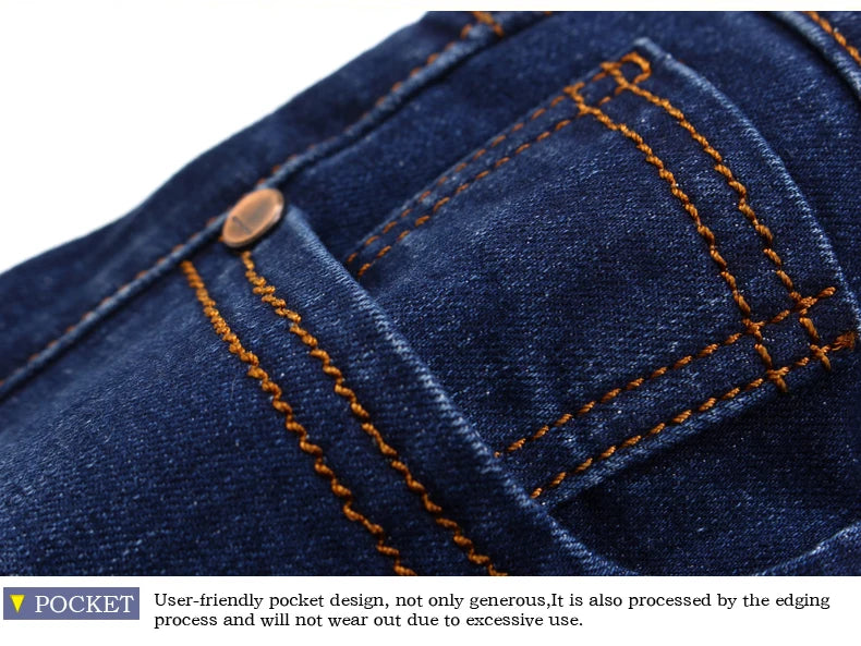 Casual Cotton Denim Straight Leg Pants