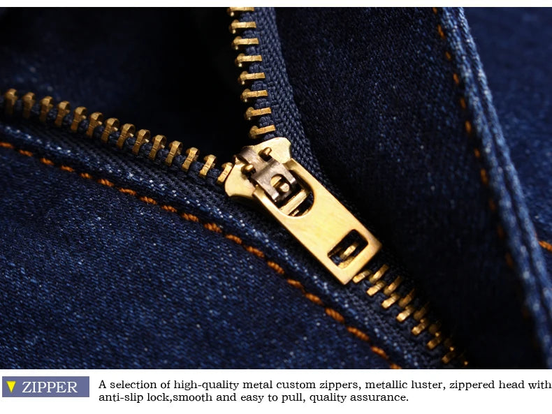 Casual Cotton Denim Straight Leg Pants