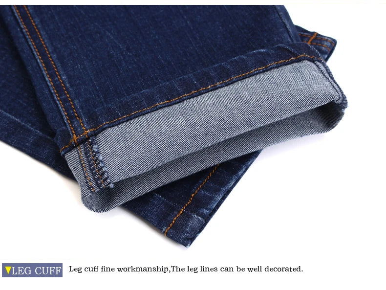 Casual Cotton Denim Straight Leg Pants