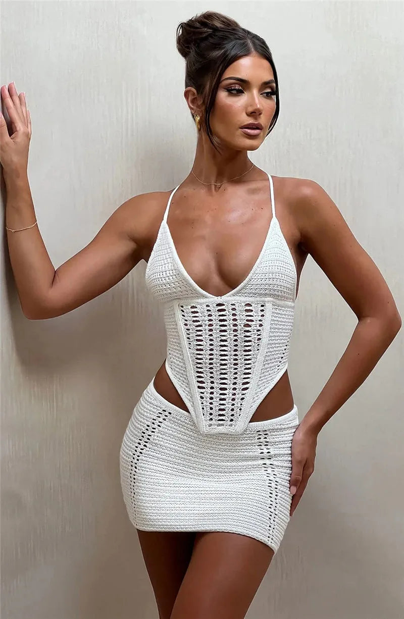 Crop Top And Mini Skirt Set