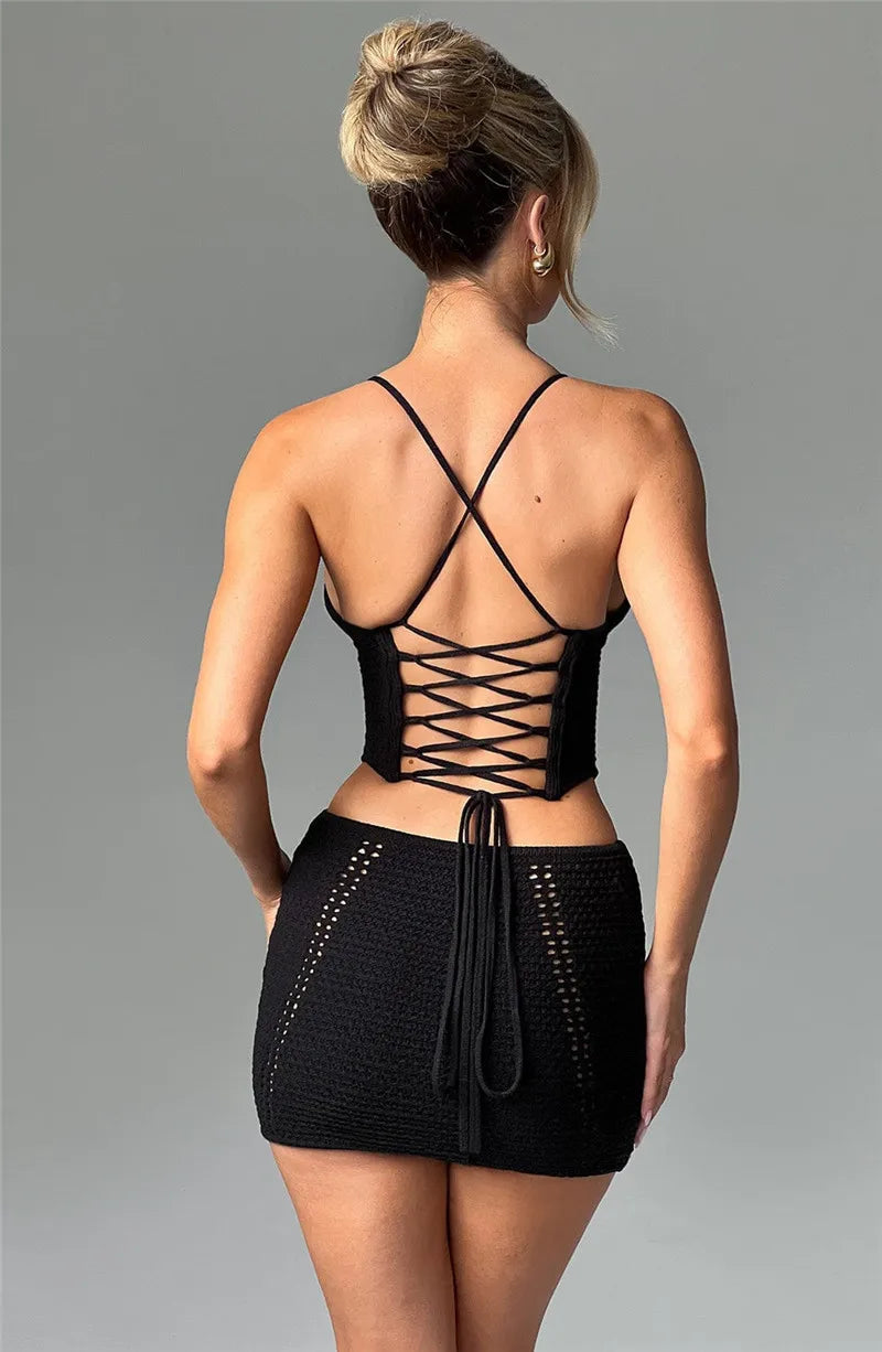Crop Top And Mini Skirt Set