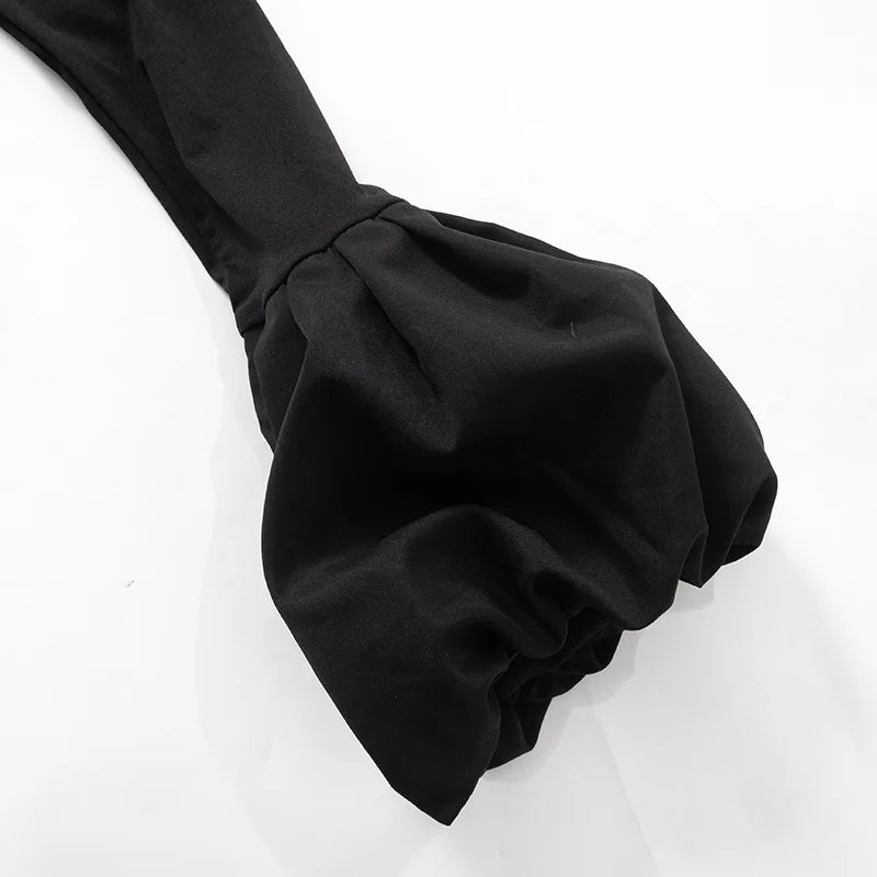 Sleeve Black Mini Dress