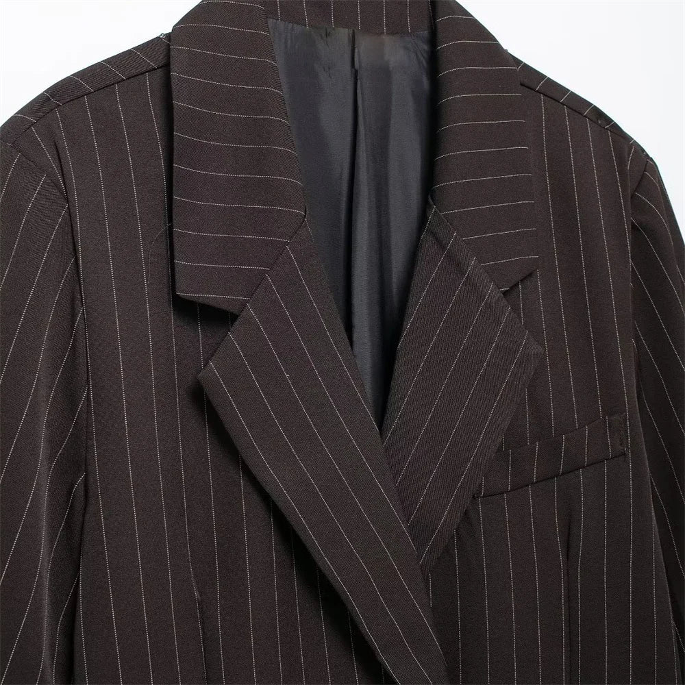double breasted striped blazer
