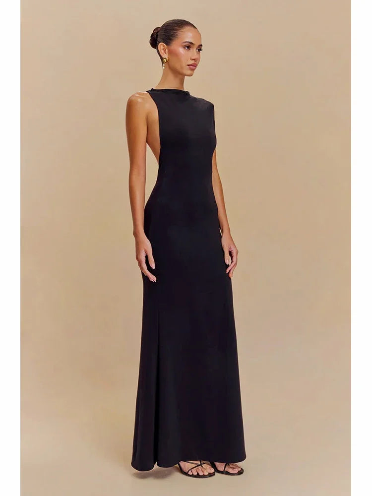 Black Sleeveless Long dress