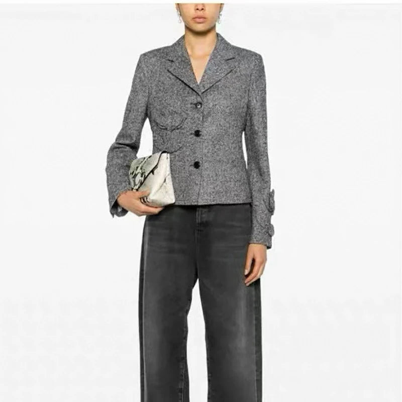 three-dimensional flower decoration blazer,