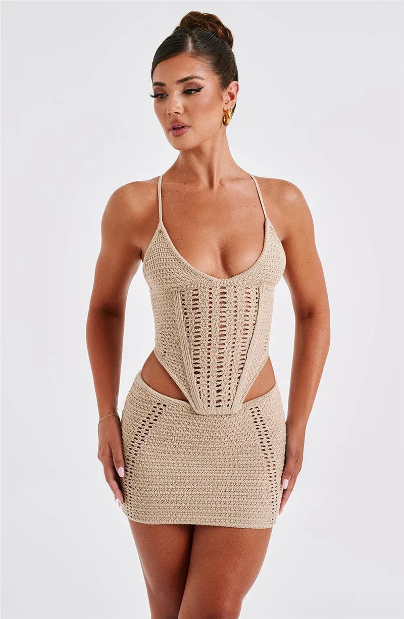 Crop Top And Mini Skirt Set