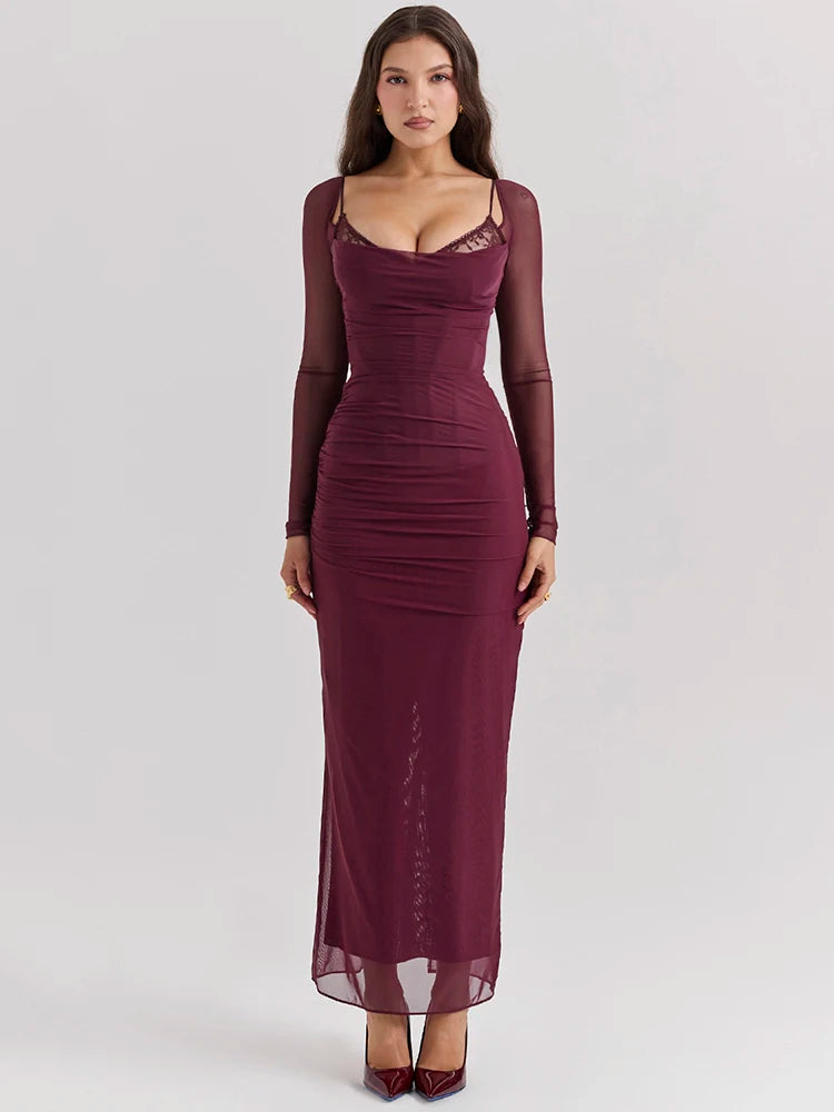 Elegant Sheer Long Dress