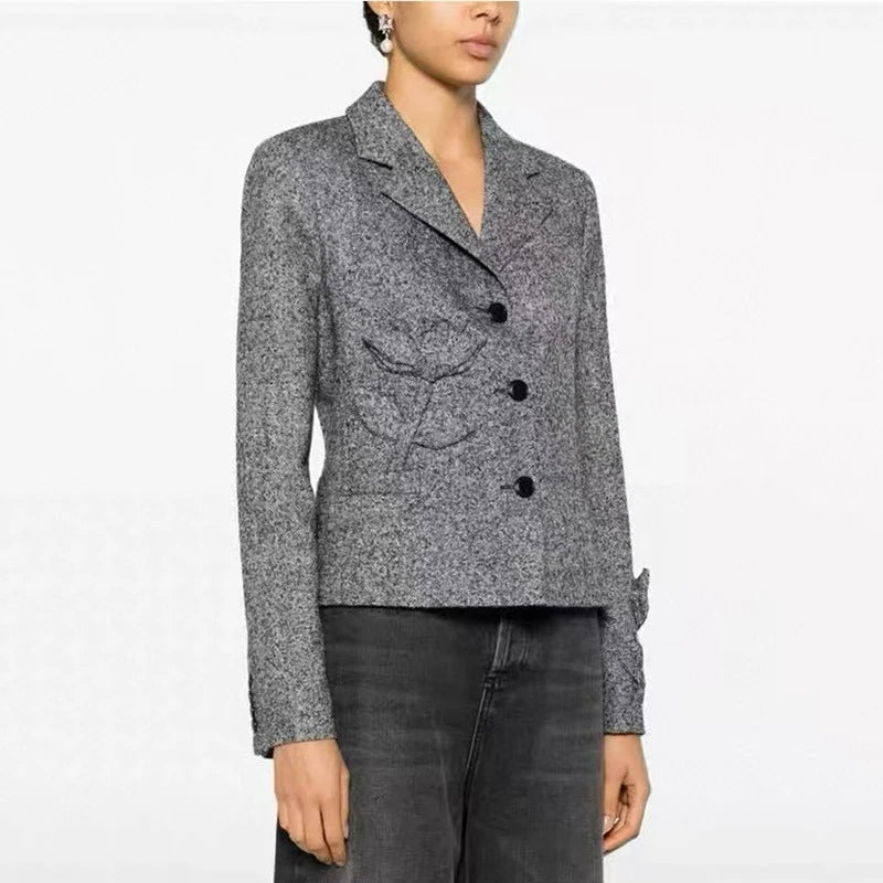 three-dimensional flower decoration blazer,
