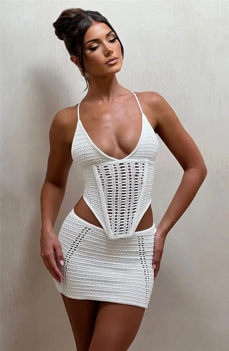Crop Top And Mini Skirt Set
