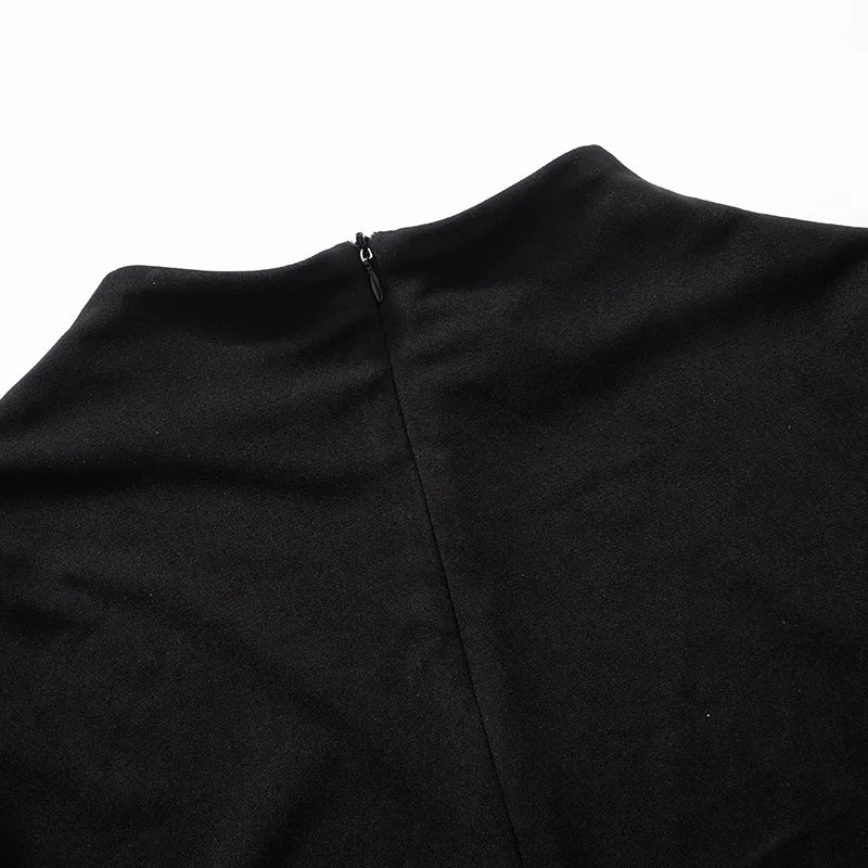 Sleeve Black Mini Dress
