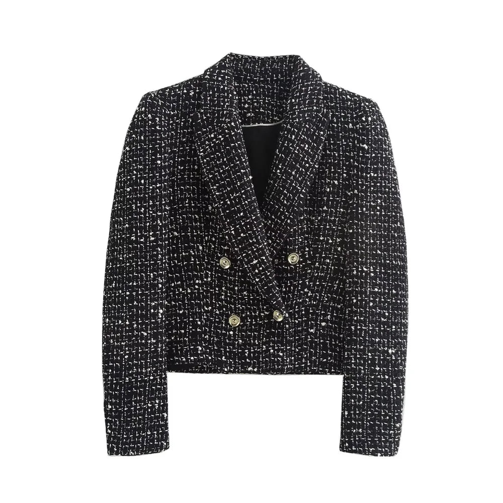 Texture Double breasted Suit Coat