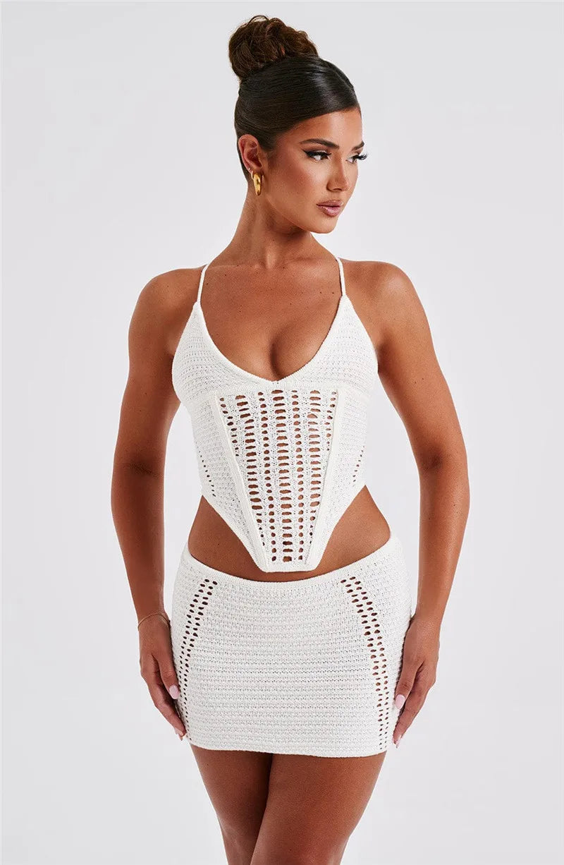 Crop Top And Mini Skirt Set