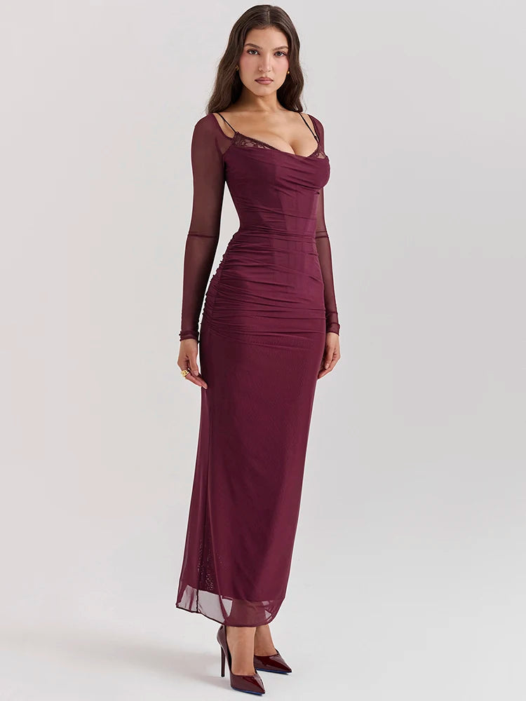 Elegant Sheer Long Dress