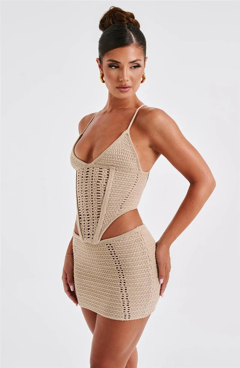 Crop Top And Mini Skirt Set