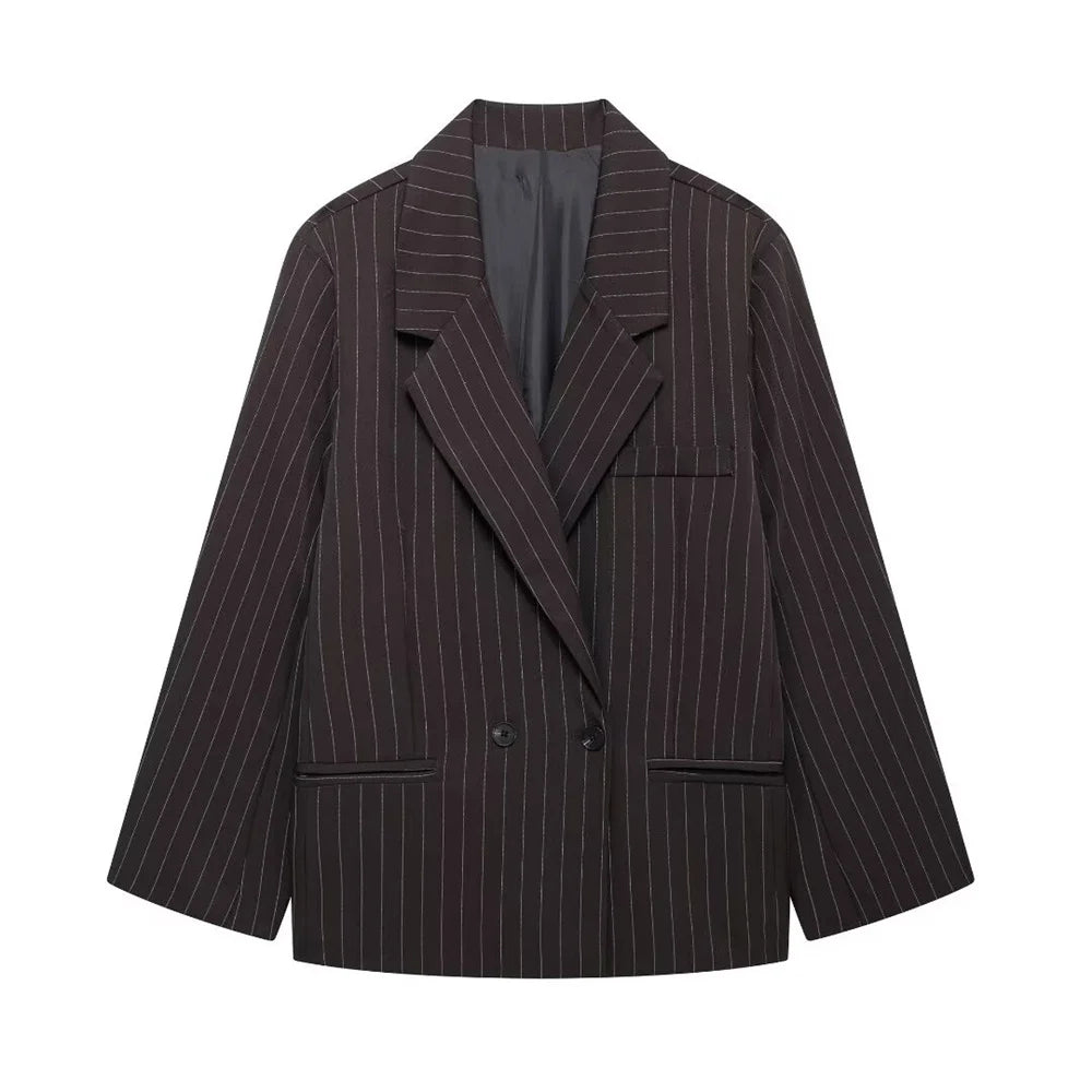 double breasted striped blazer