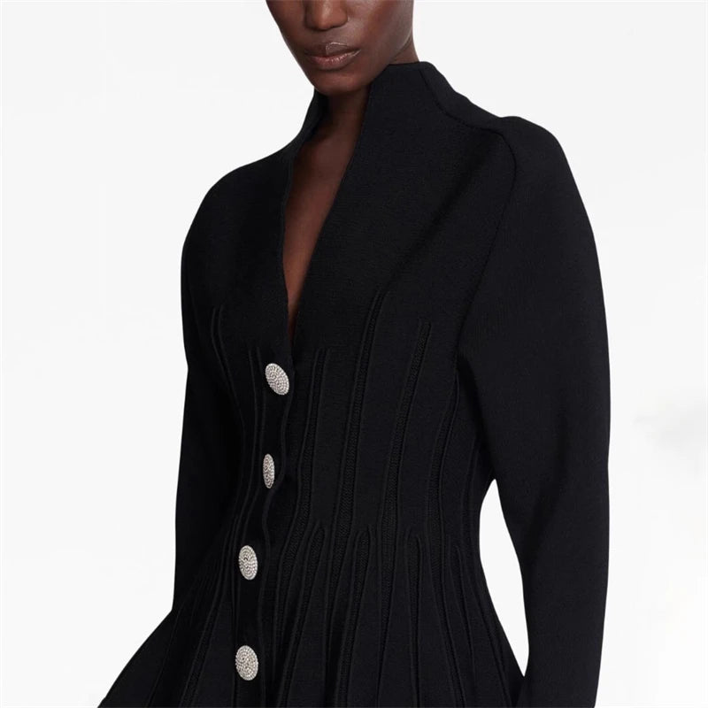 crystal button waist knitted top