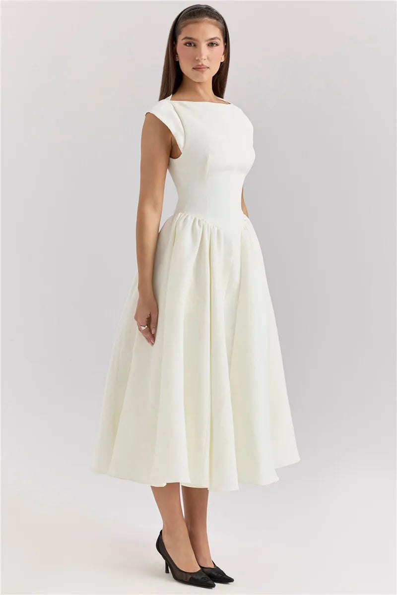 White Backless Maxi Dress
