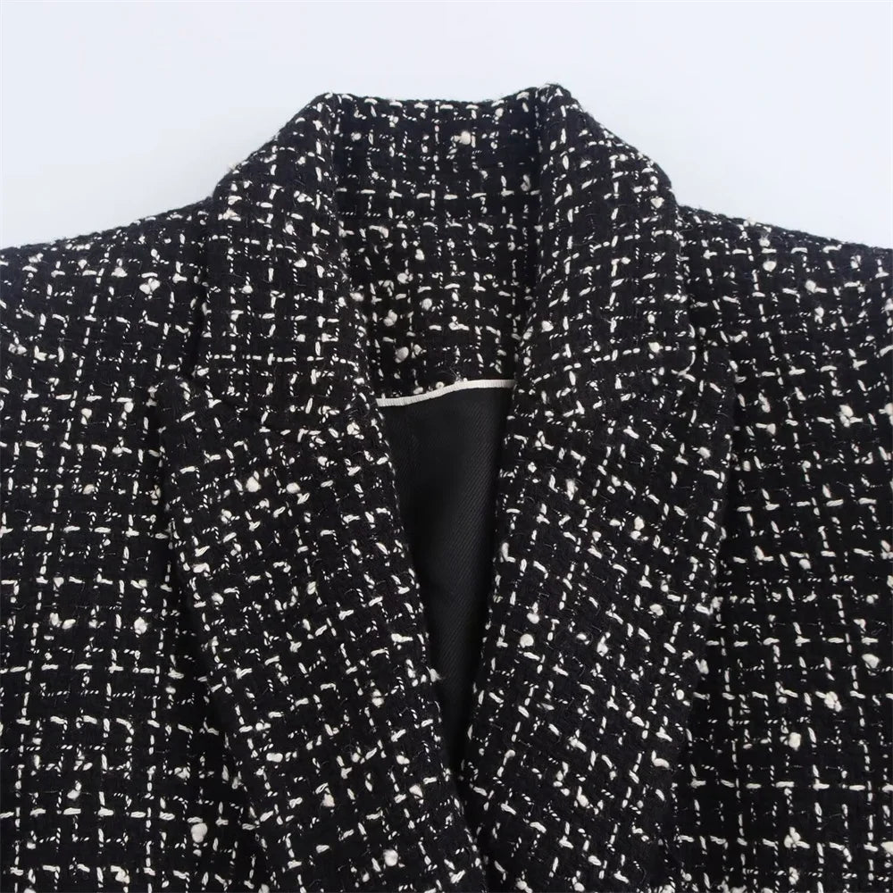 Texture Double breasted Suit Coat