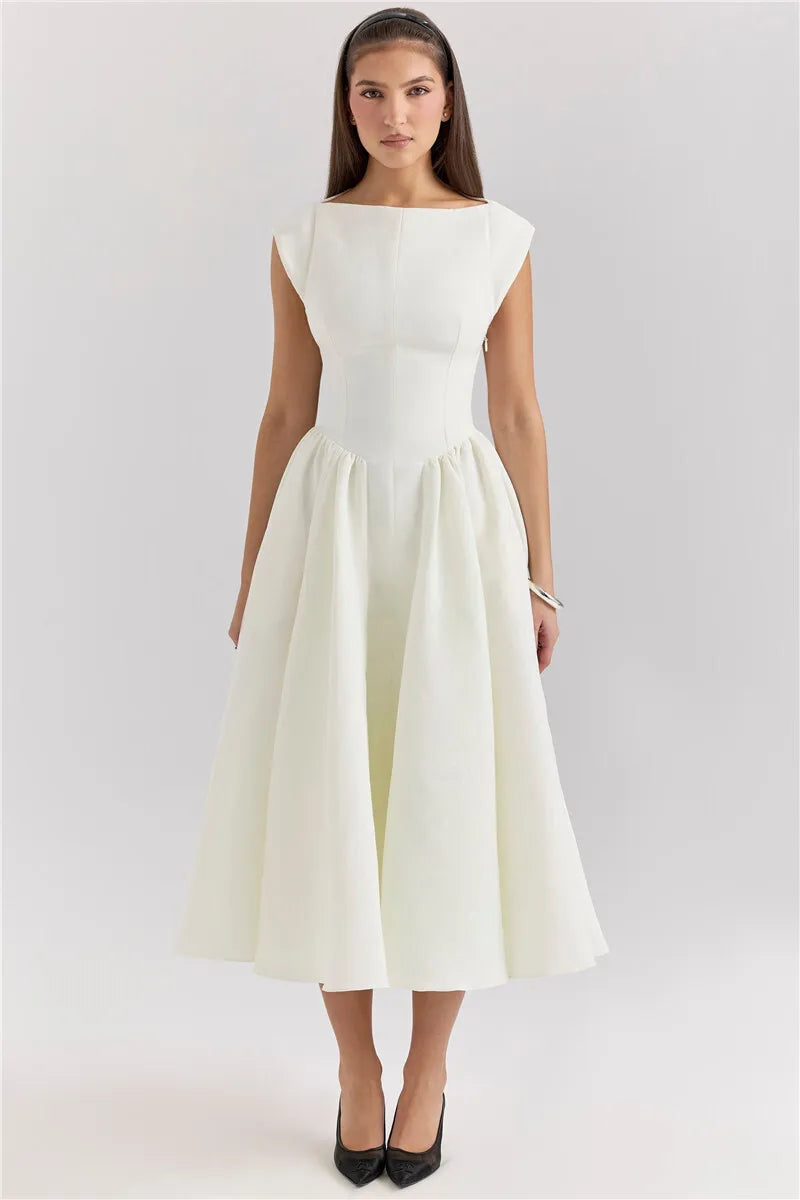 White Backless Maxi Dress
