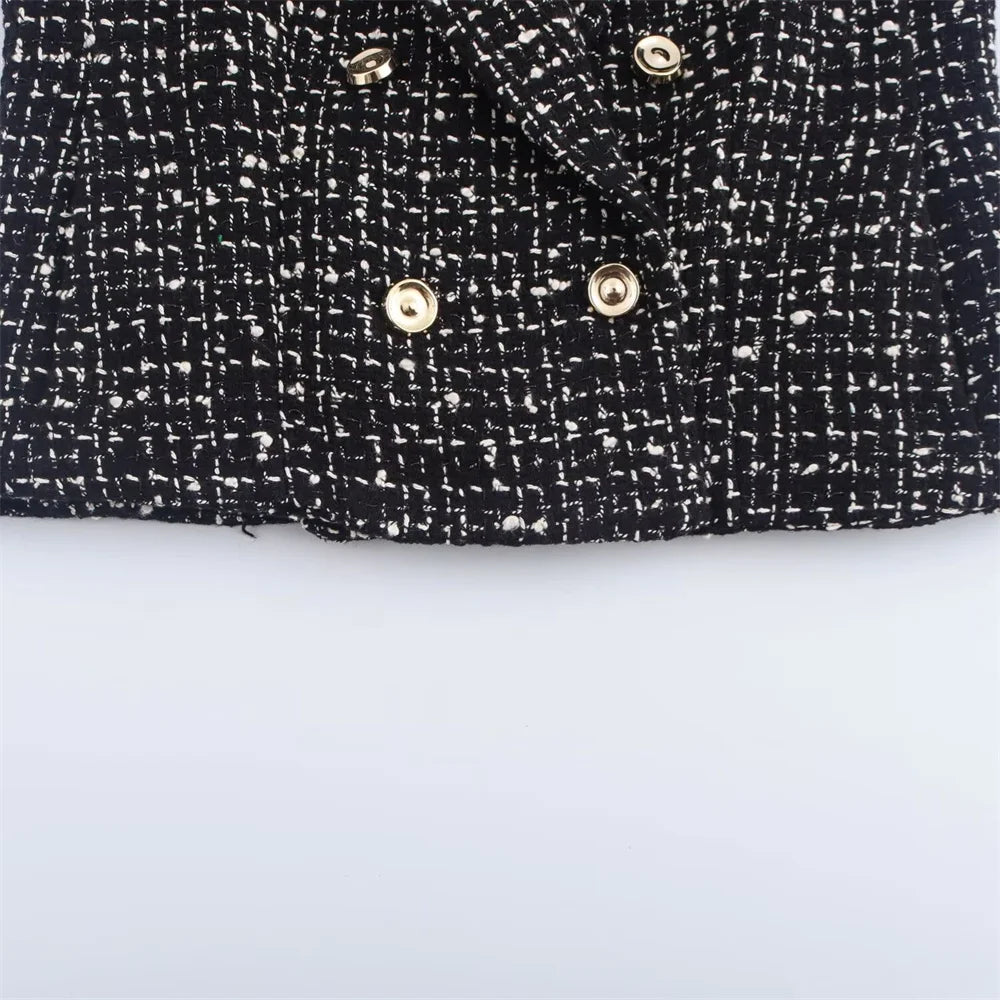 Texture Double breasted Suit Coat