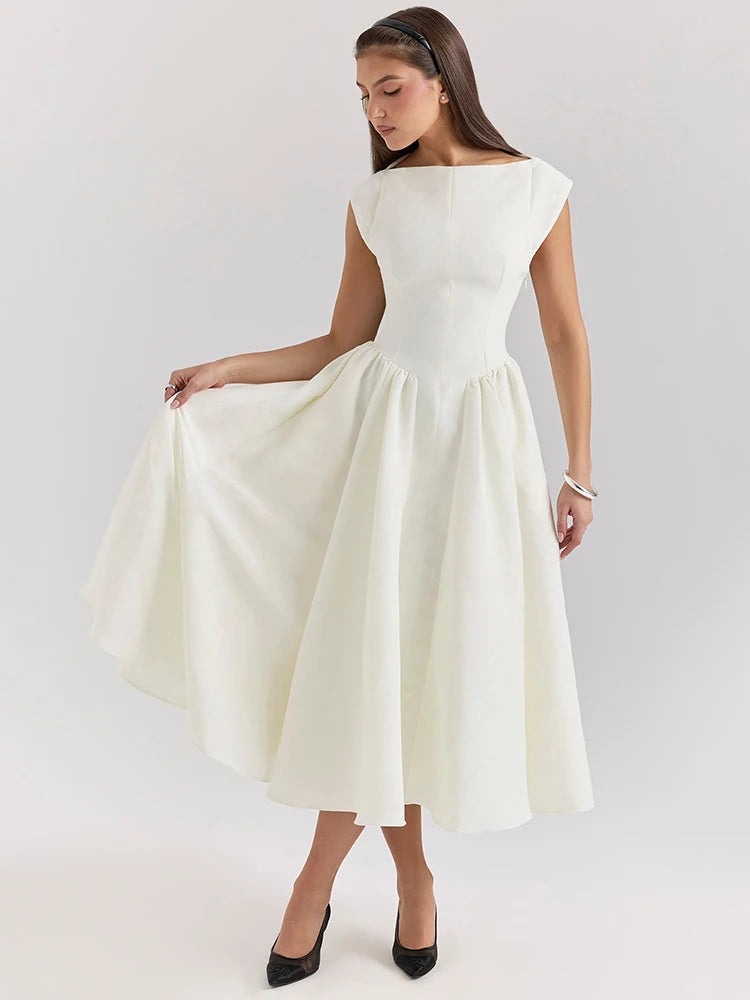 White Backless Maxi Dress