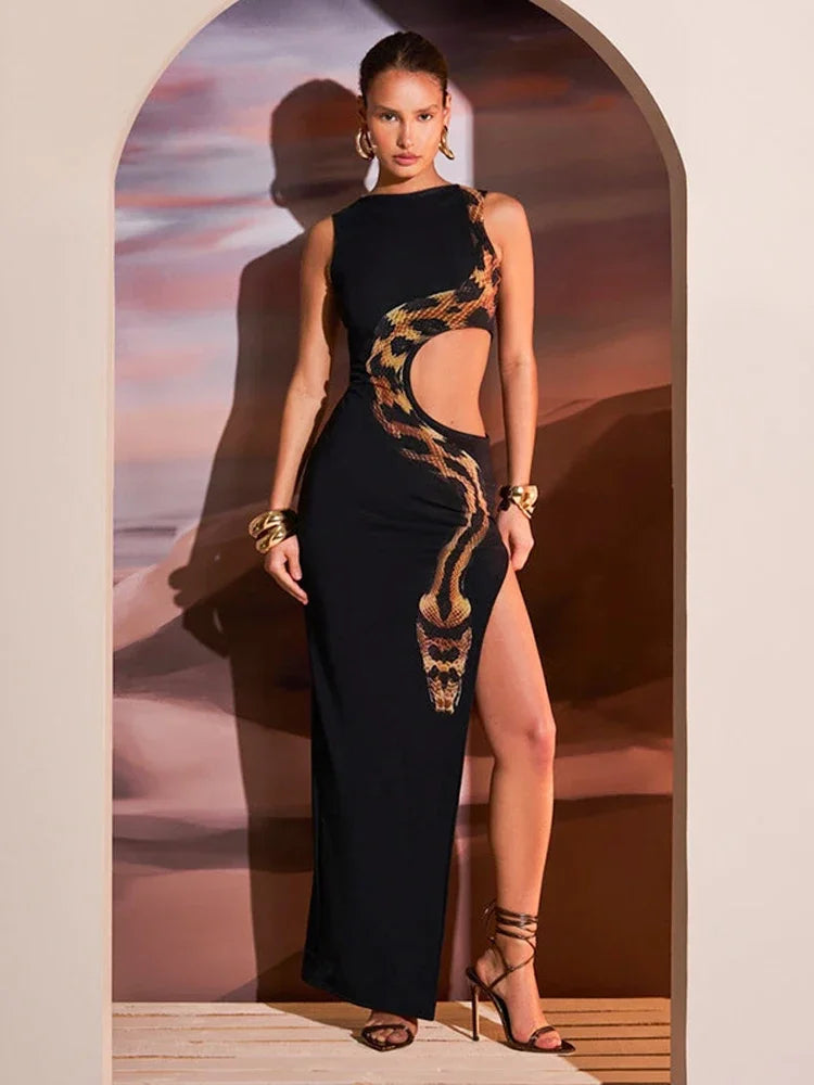 Sleeveless Bodycon Split Long Dresses