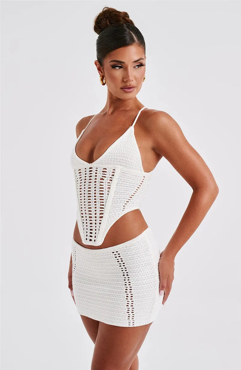 Crop Top And Mini Skirt Set