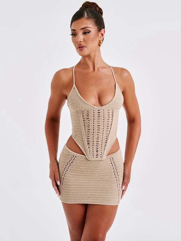 Crop Top And Mini Skirt Set