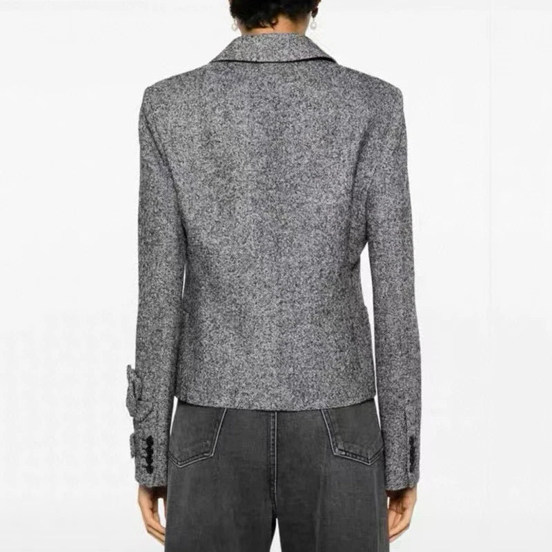three-dimensional flower decoration blazer,