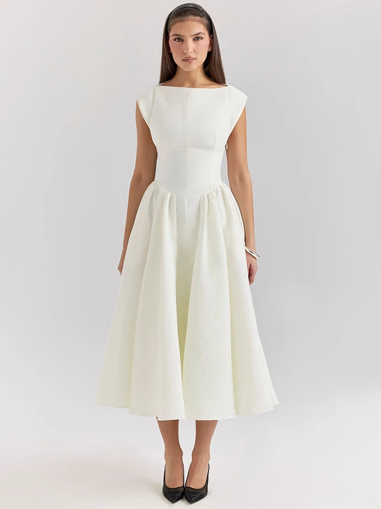 White Backless Maxi Dress
