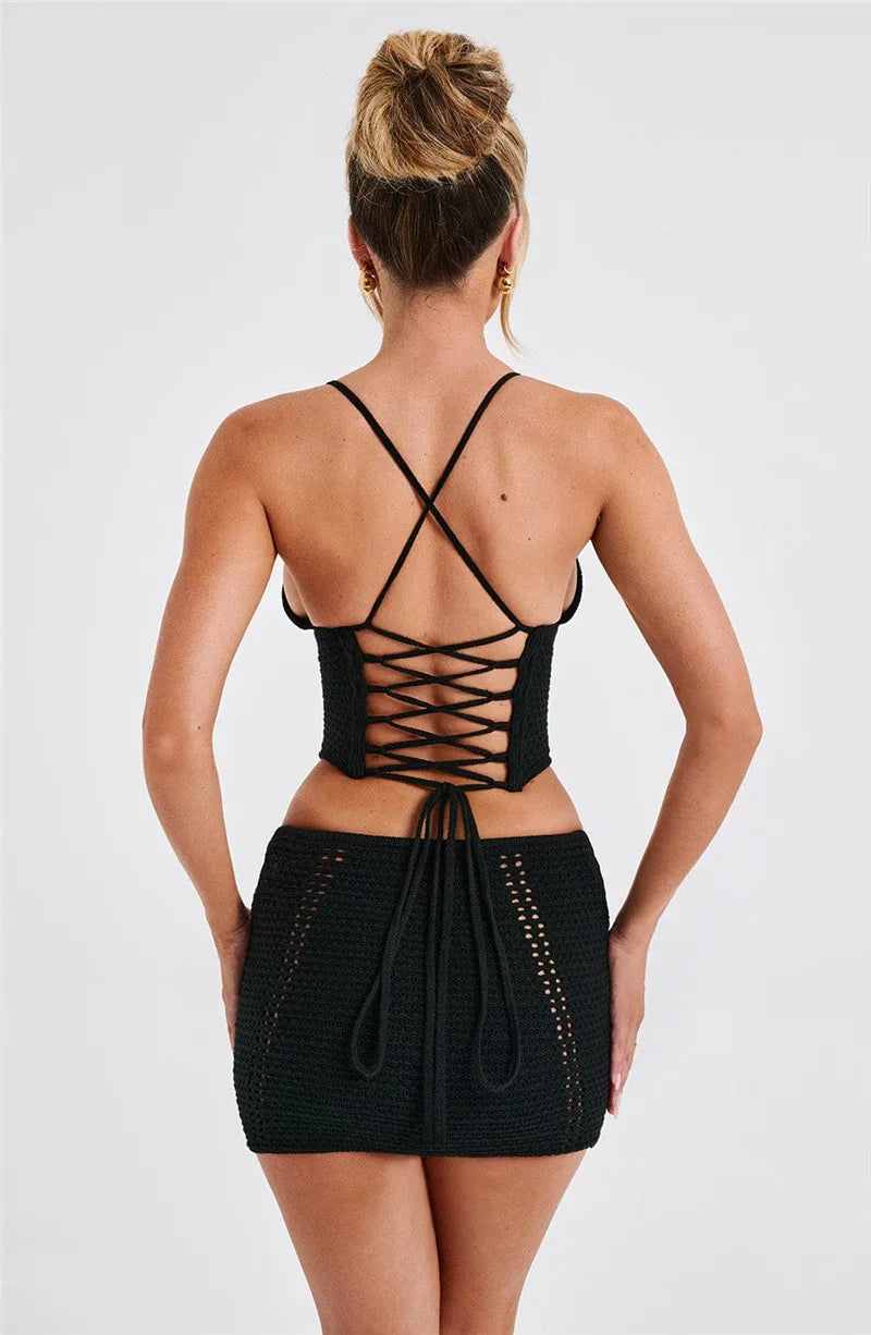 Crop Top And Mini Skirt Set