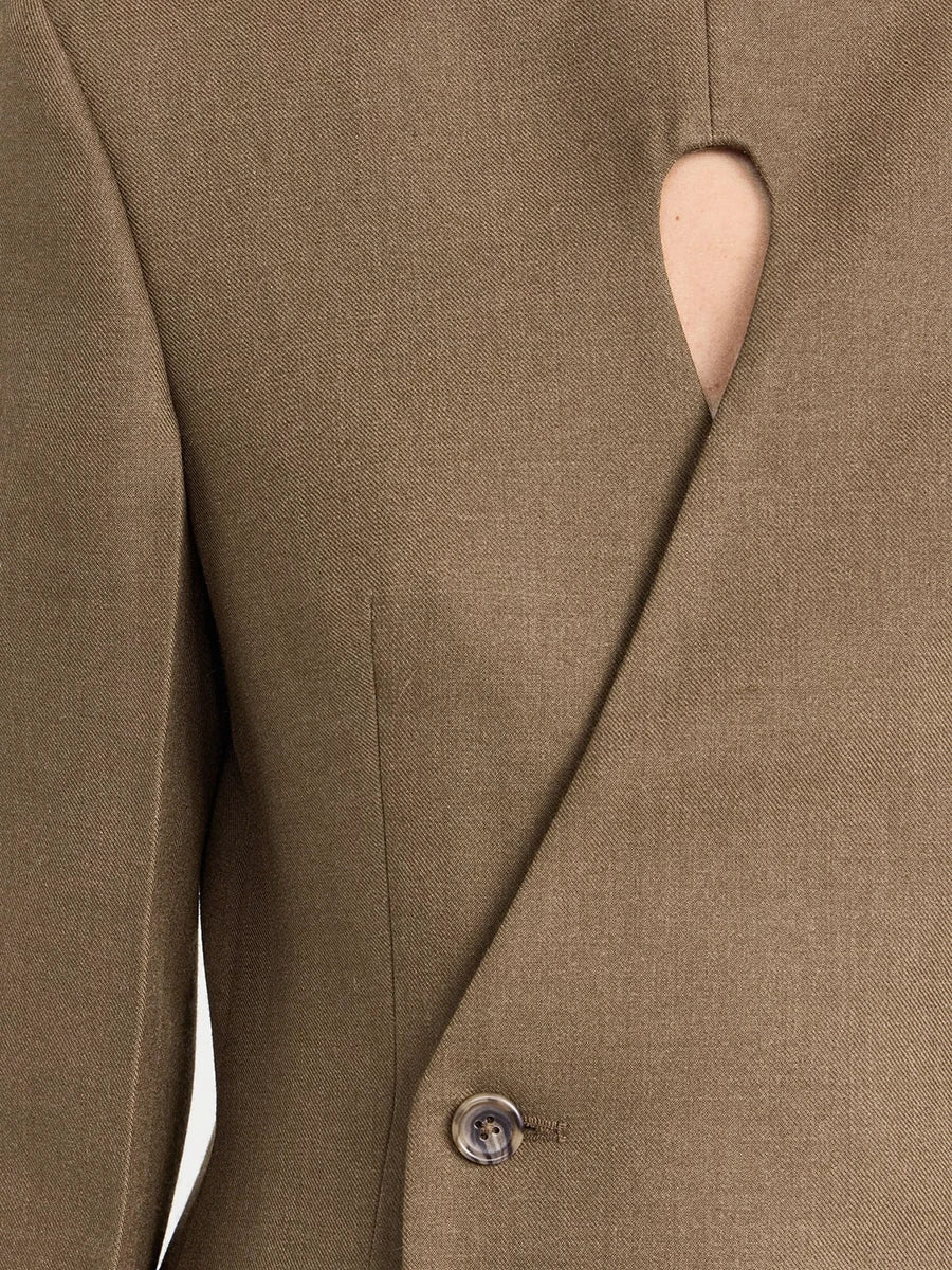 Neck Long Sleeve Single Button Blazers.