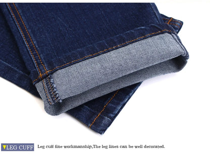 Casual Cotton Denim Straight Leg Pants