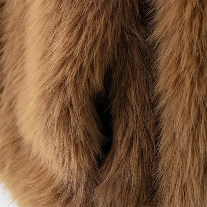 Casual Solid Color Hairy Collar Coat