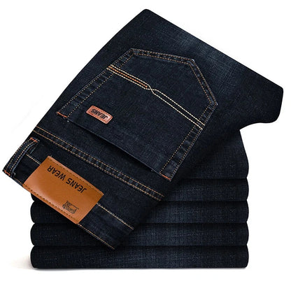 Casual Cotton Denim Straight Leg Pants
