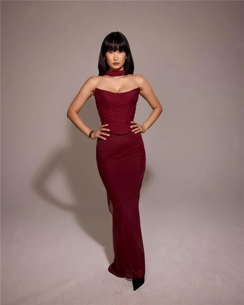 Two Piece Sets  Crop Tops And Maxi Skirt Sets