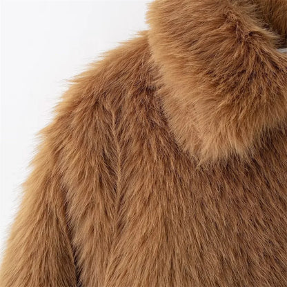 Casual Solid Color Hairy Collar Coat