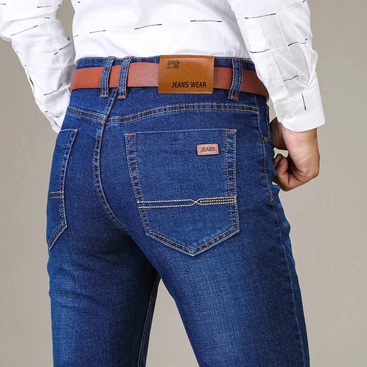 Casual Cotton Denim Straight Leg Pants