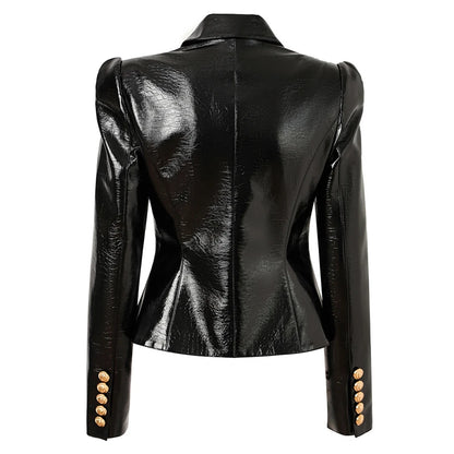 black  leather jacket